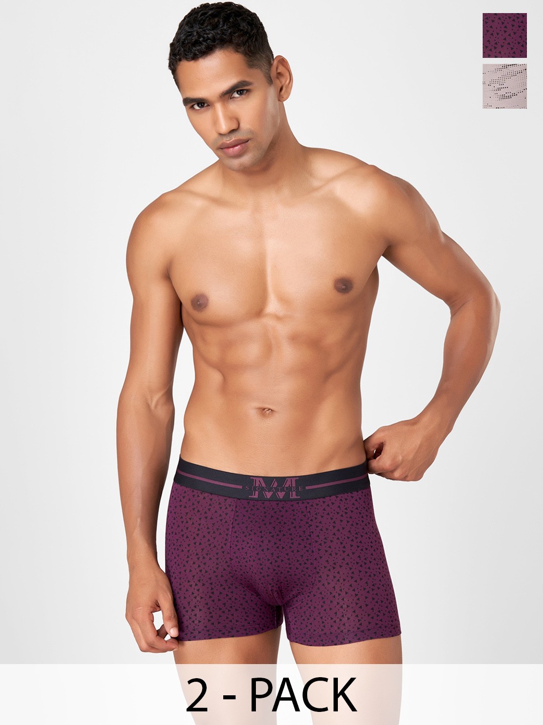 

Macroman M-Series MW Signature Collection By Rohit Bal Pack Of 2 Trunks 8905284075664, Grey