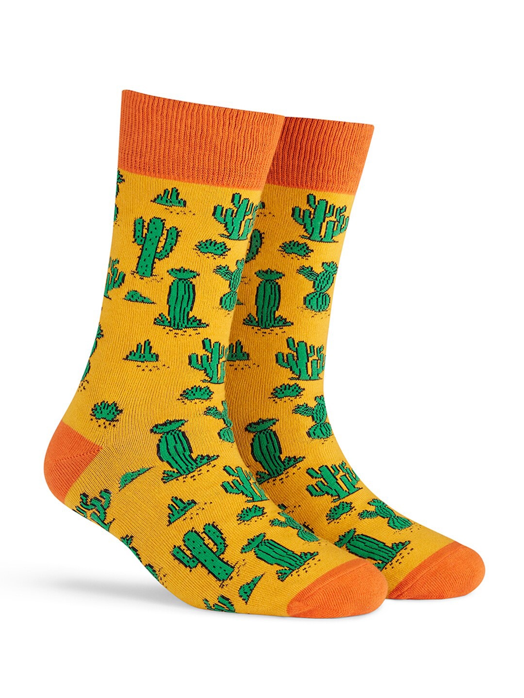 

Dynamocks Unisex Printed Calf Length Socks, Yellow