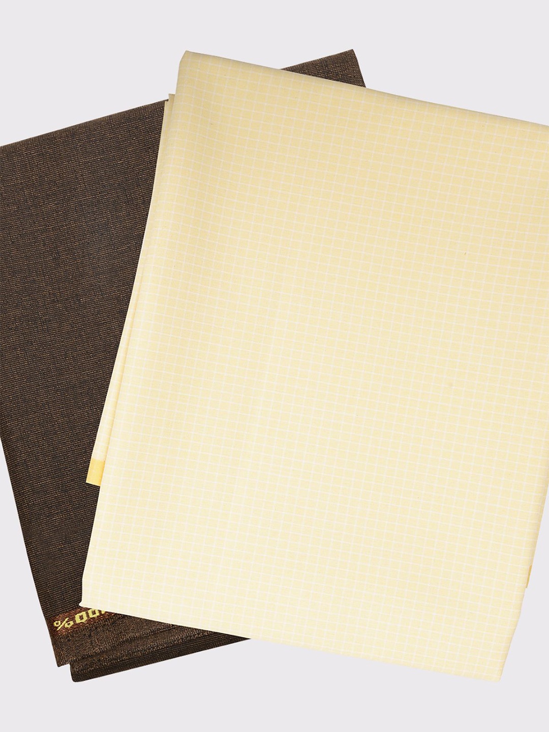 

Maharaja Men Checked Shirt and Trousers Clothing Fabric, Yellow