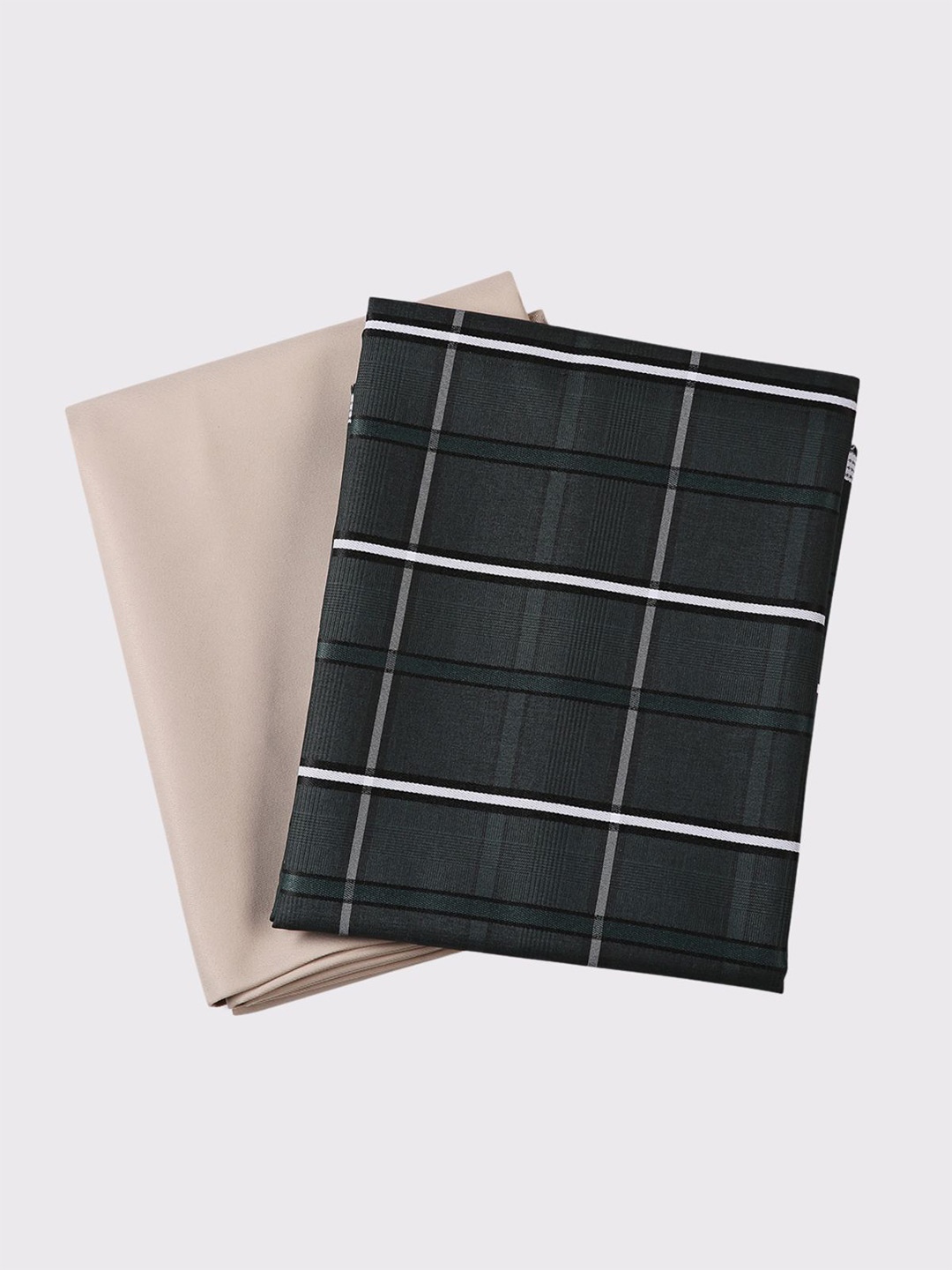 

Maharaja Men Checked Cotton Shirt and Trousers Clothing Fabric, Green