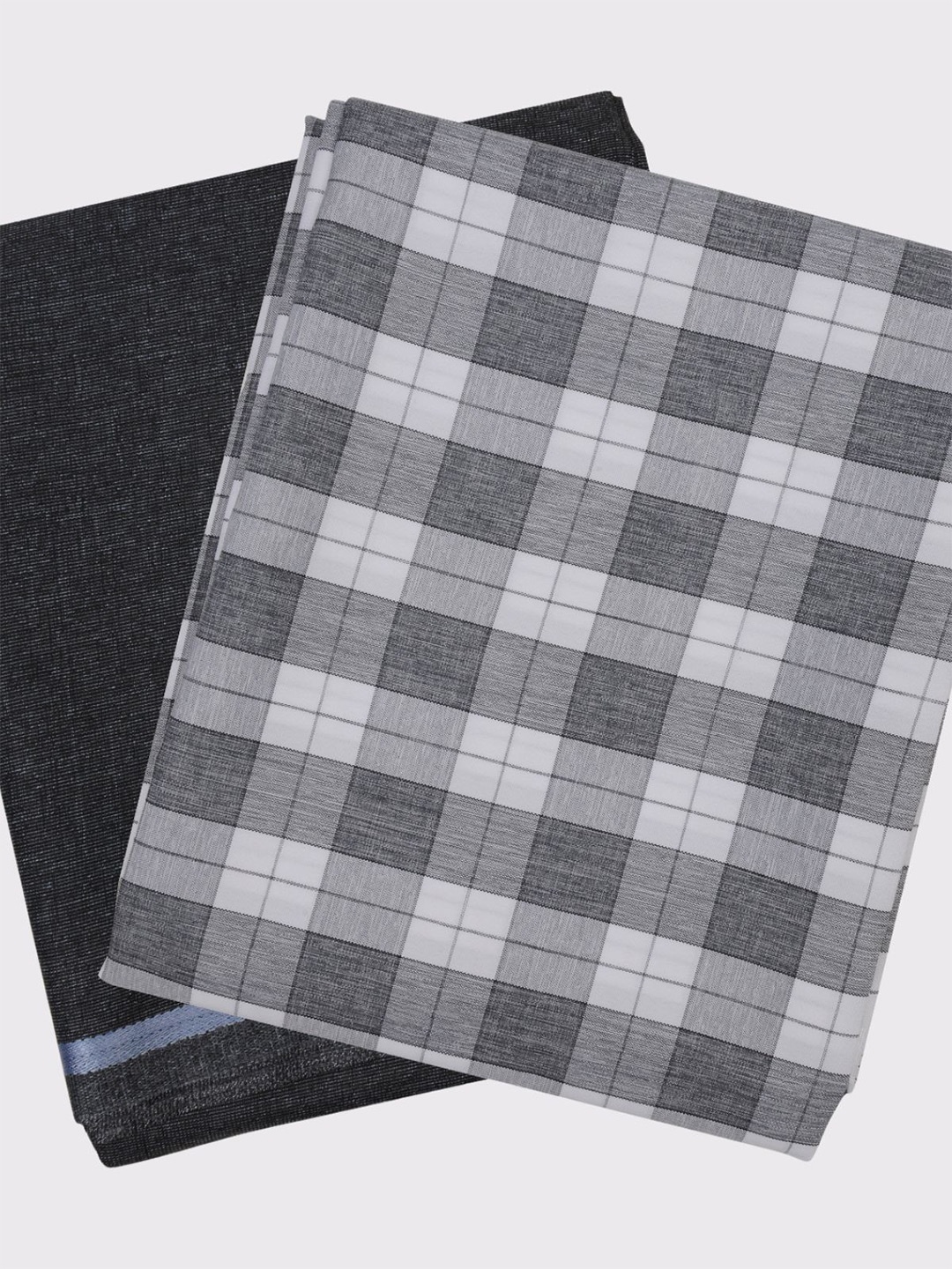 

Maharaja Men Checked Shirt and Trousers Clothing Fabric, Grey