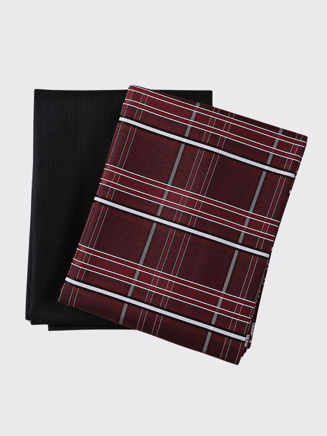 

Maharaja Men Checked Shirt and Trousers Clothing Fabric, Red