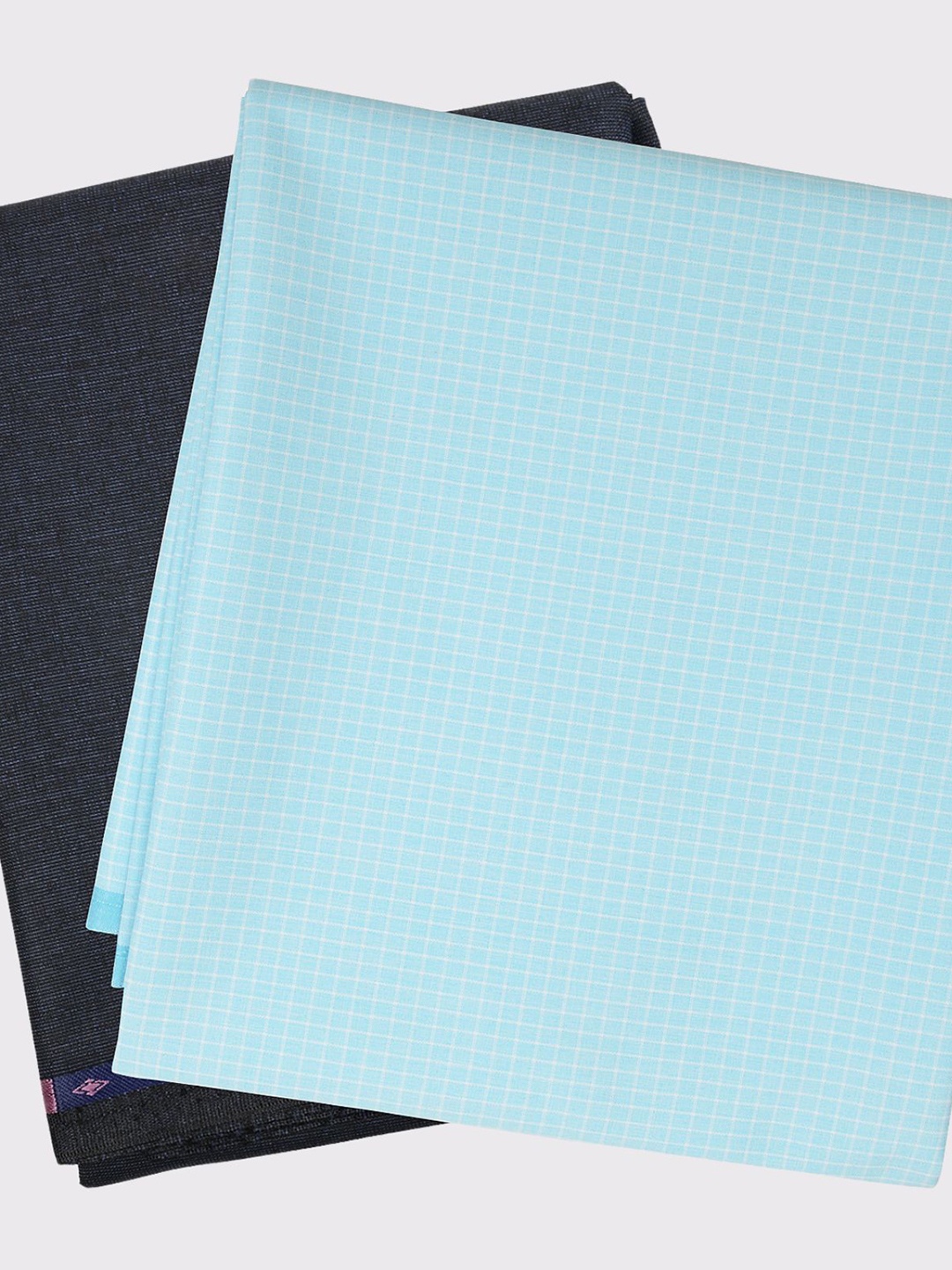

Maharaja Men Checked Shirt and Trousers Clothing Fabric, Blue
