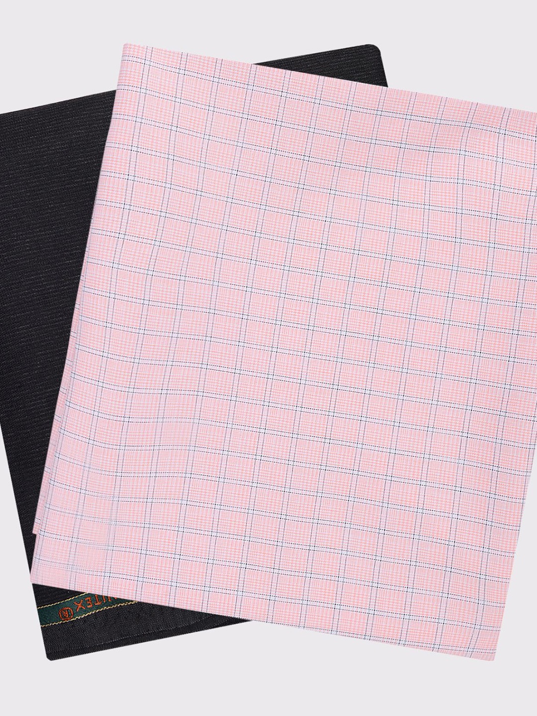 

Maharaja Men Checked Shirt and Trousers Clothing Fabric, Peach