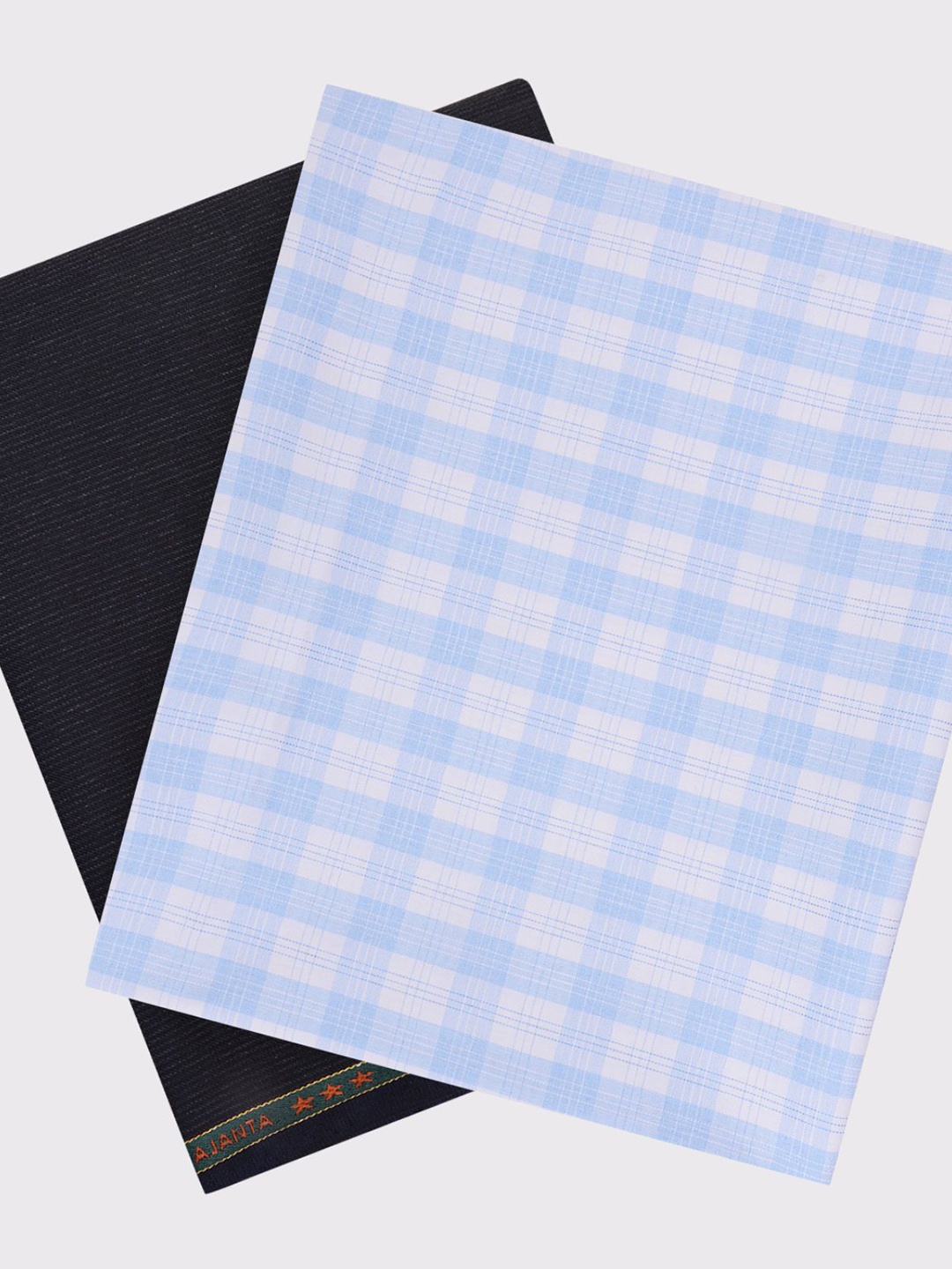 

Maharaja Men Checked Shirt and Trousers Clothing Fabric, Blue