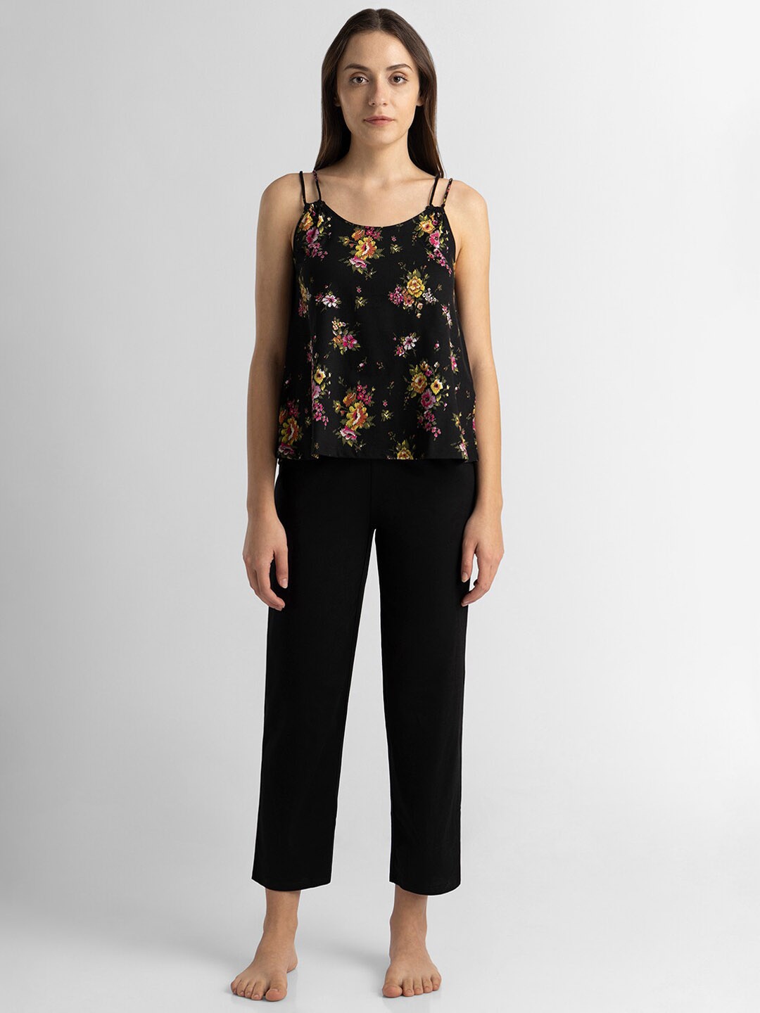 

Van Heusen Floral Printed Pure Cotton Night suit, Black