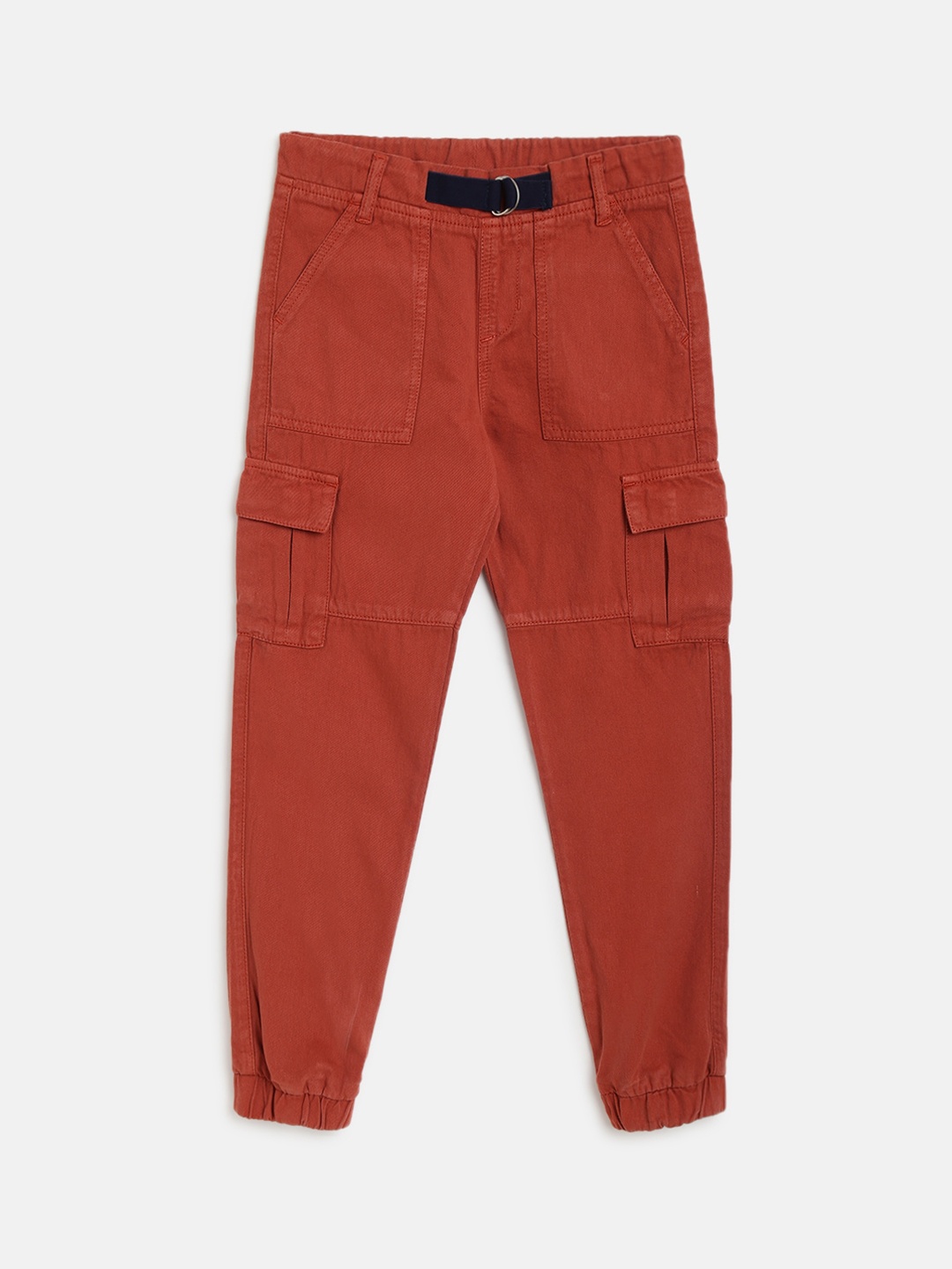 

TALES & STORIES Boys Regular Fit Mid-Rise Cotton Joggers Trousers, Rust