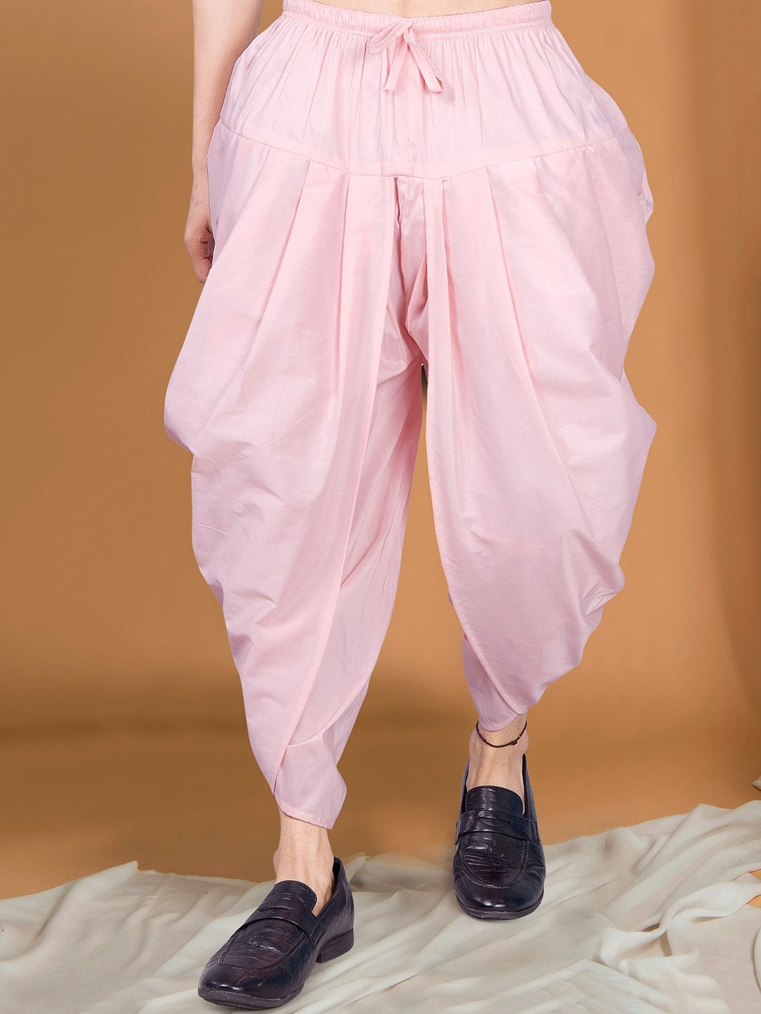 

SHIWAM ETHNIX Mid-Rise Silk Dhoti, Pink