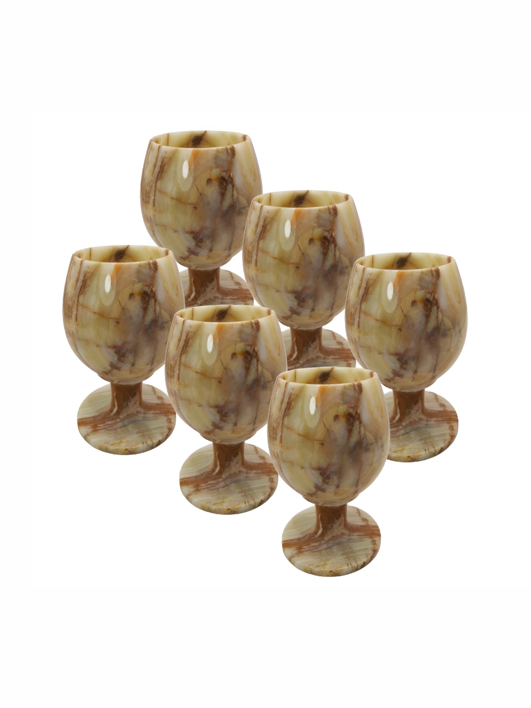 

INDIA MEETS INDIA Cream 6 Pieces Stoneware Glossy Cups 200 ml Each