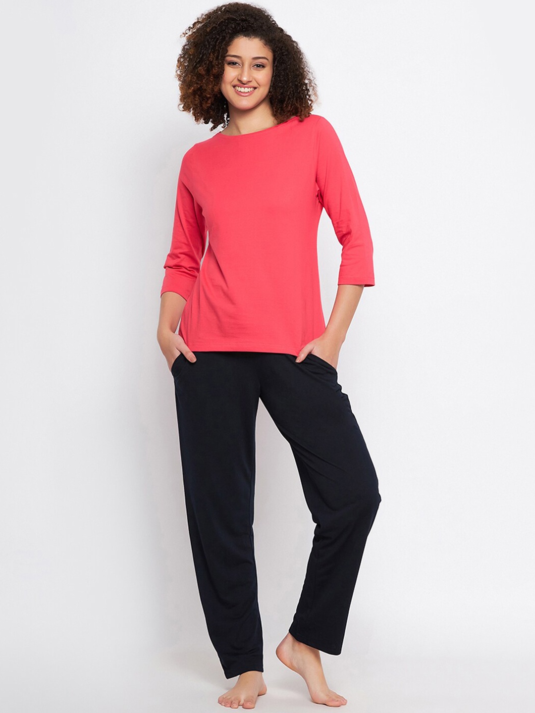 

Clovia Pure Cotton Night suit, Pink