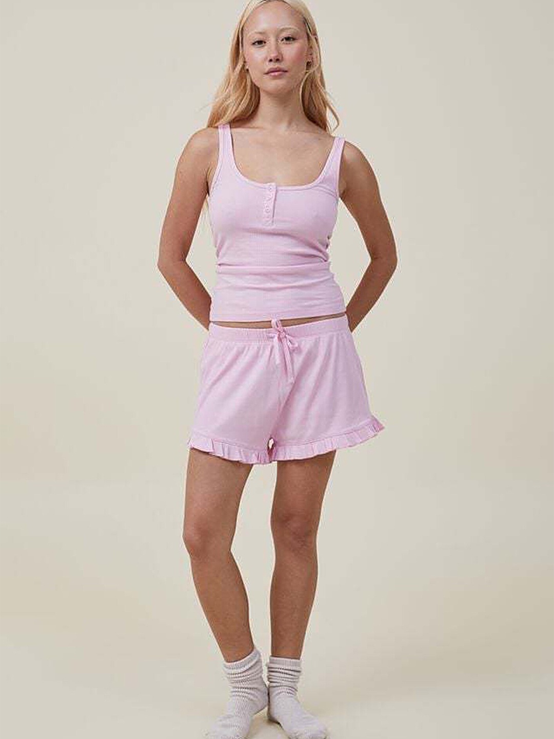 

LULU & SKY Sleeveless Top & Shorts, Pink