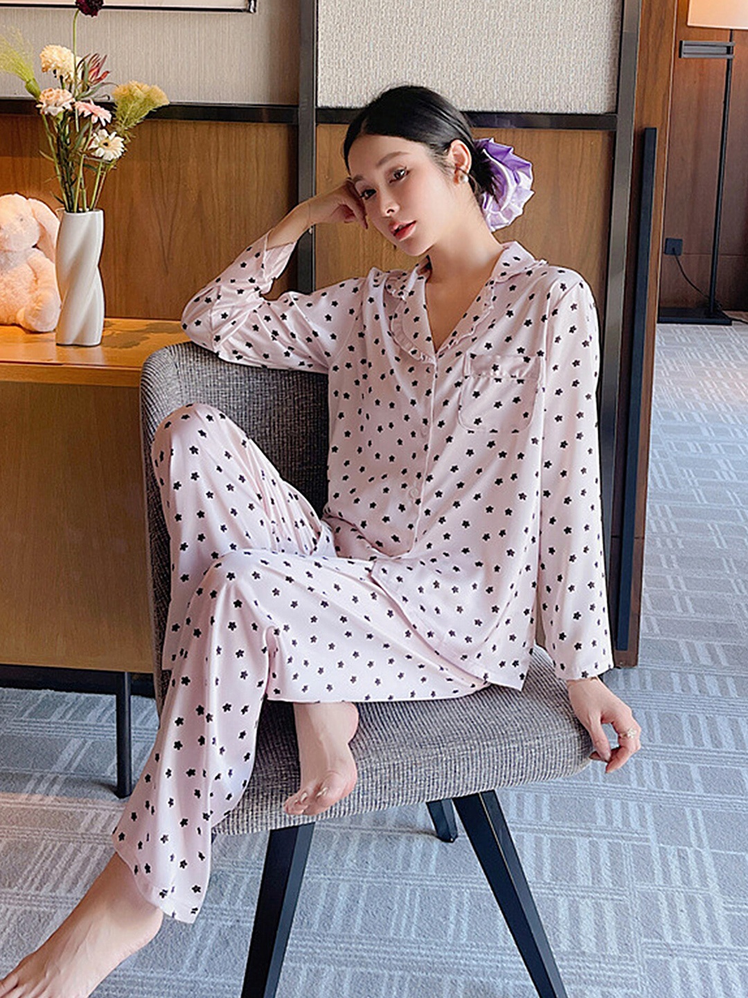 

LULU & SKY Conversational Printed Shirt & Pyjama, Purple