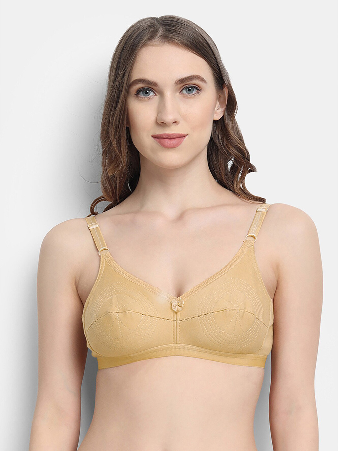 

VStar Medium Coverage Pure Cotton Everyday Bra with All Day Comfort, Beige