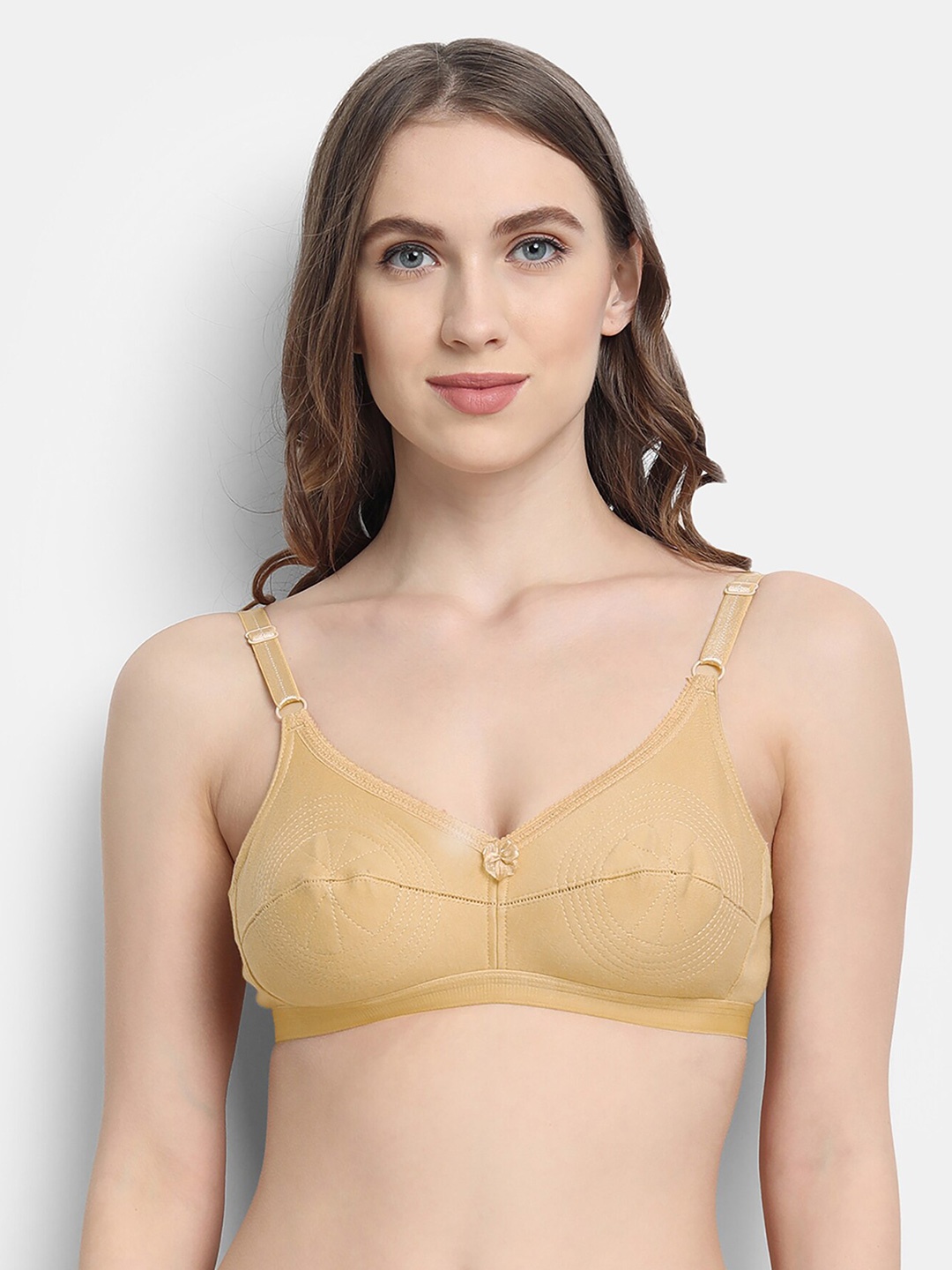 

VStar Medium Coverage Pure Cotton Everyday Bra with All Day Comfort, Beige