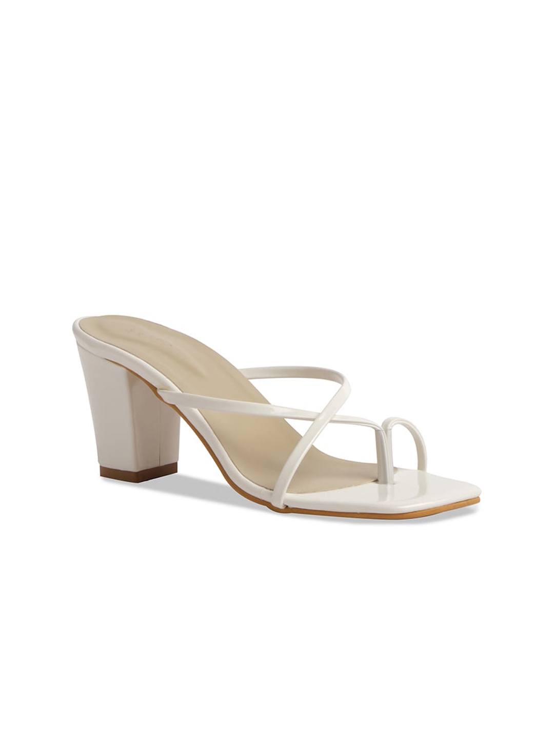

ERIDANI Open Toe Block Heels, White