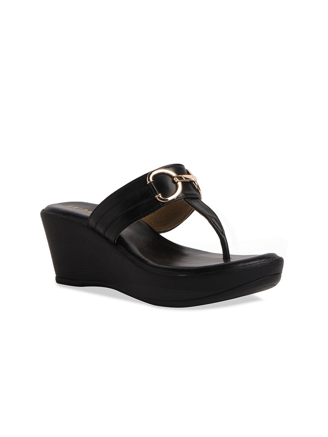 

ERIDANI Open Toe Wedge Heels, Black