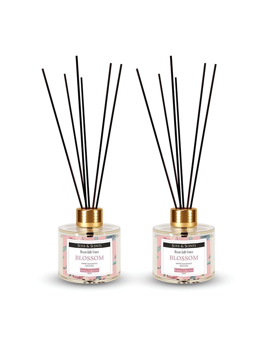 

SOUL & SCENTS White & Black 2 Pieces Blossom Fragrance With 6 Reed Sticks 120 ml Each