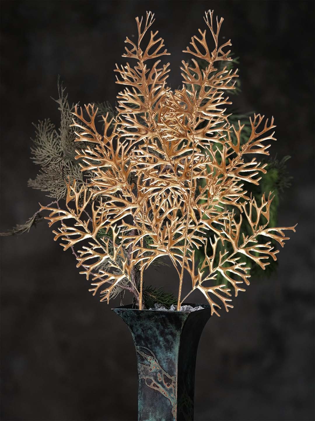 

ARTSY Gold Stick Stem leaves Artificial Flowers and Plants