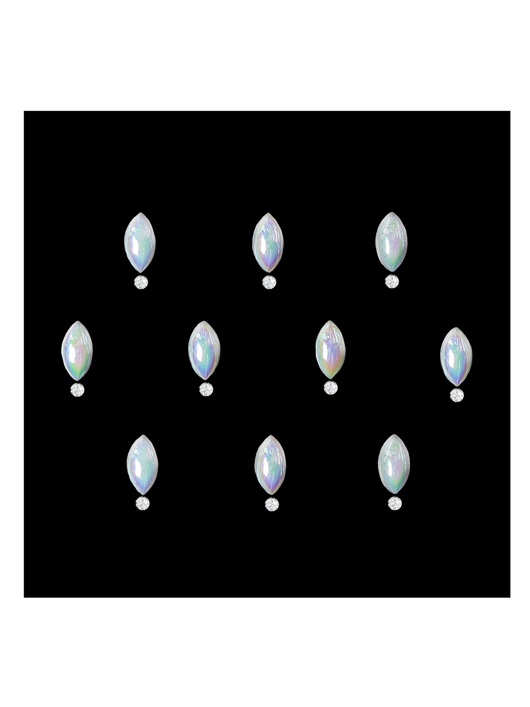 

Comet Busters 10-Pcs Handmade Traditional Designer Reusable Bindi - White 2109