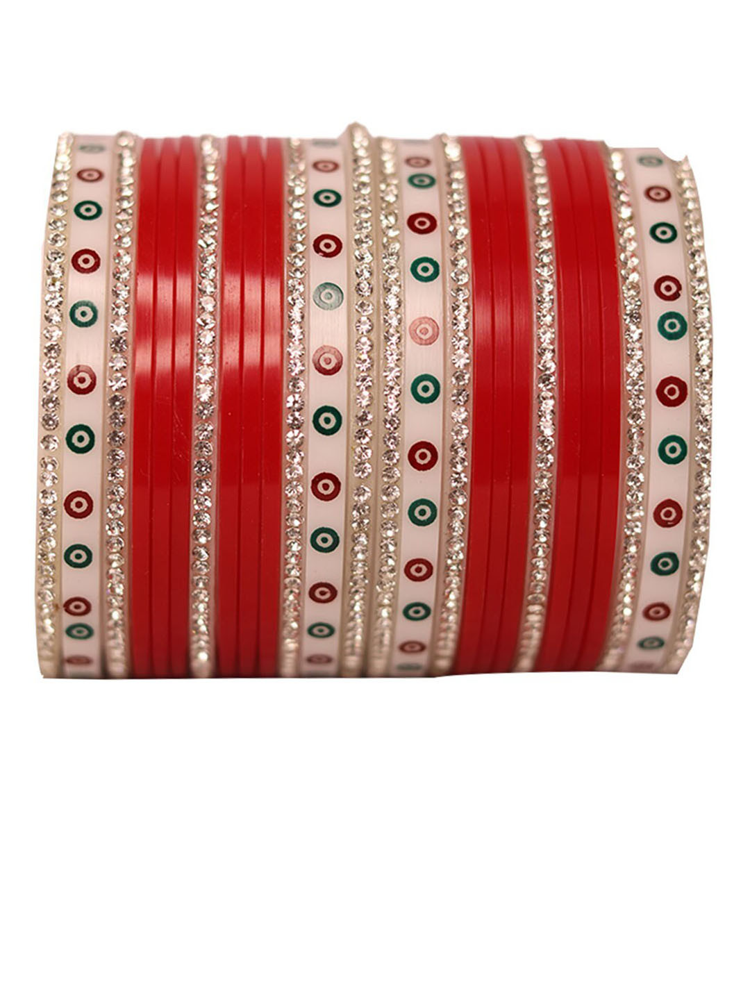 

Veoni BELLE Set of 2 Gold-Plated Kundan Studded Meenakari Bridal Chuda Bangles