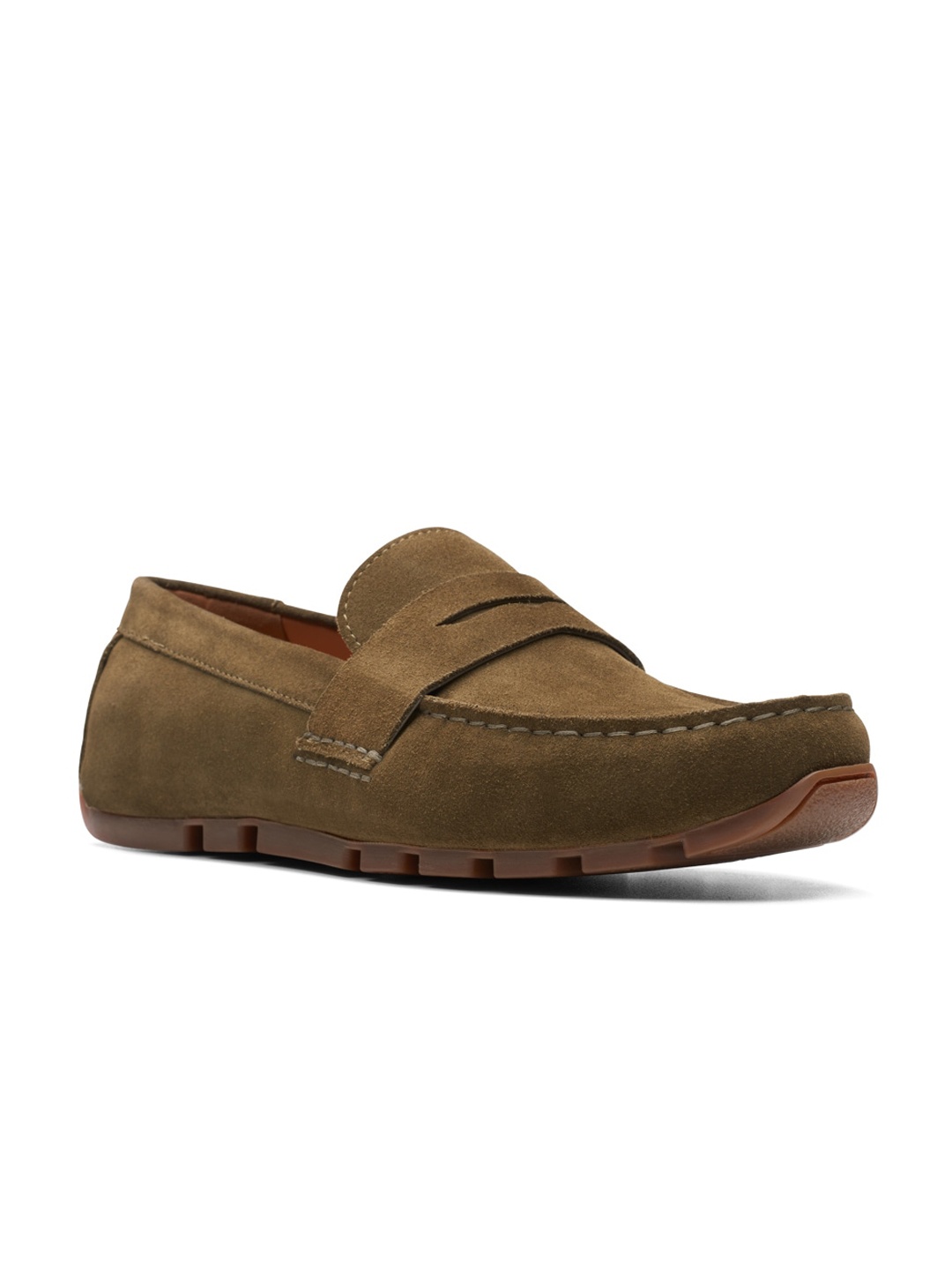 

Clarks Men Square Toe Penny Loafers, Olive