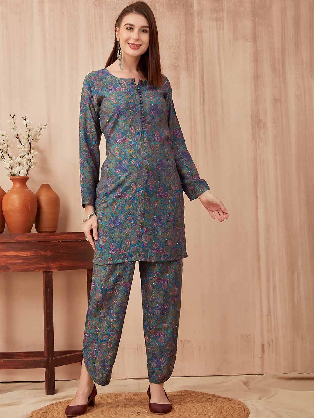 

CHANSI Printed Tunic & Trouser, Blue