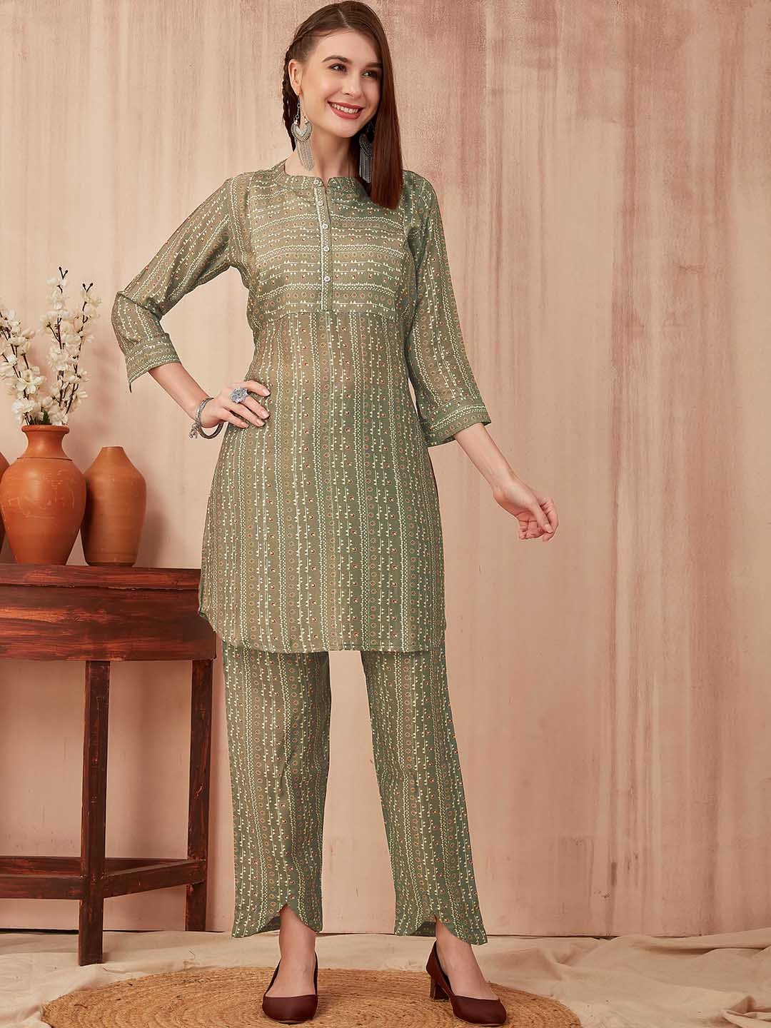 

CHANSI Printed Tunic & Trouser, Grey