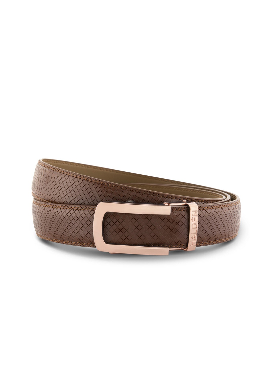 

HALDEN Men Textured Leather Formal Belt, Rose