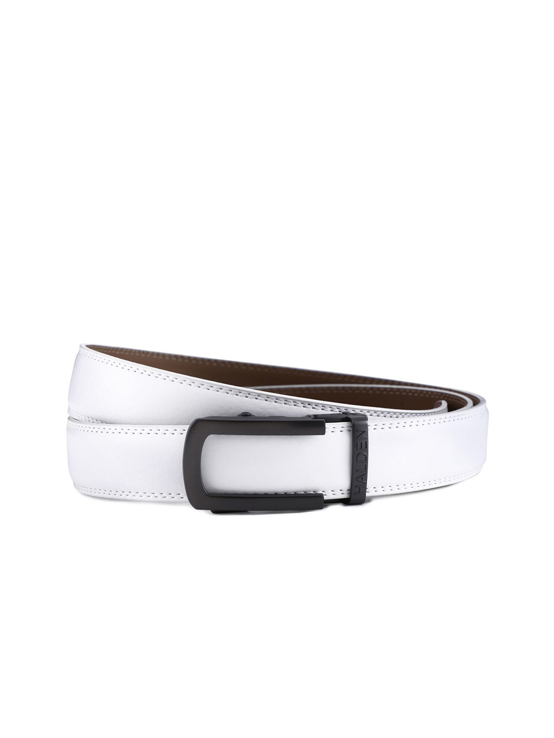 

HALDEN Men Leather Casual Belt, White