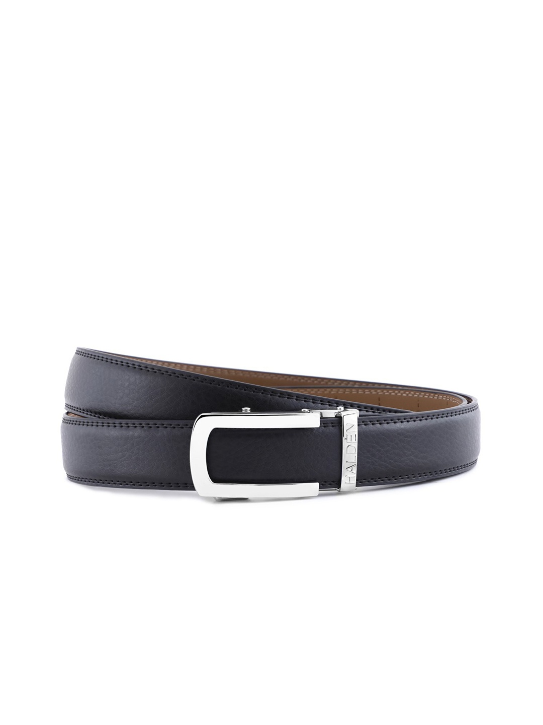 

HALDEN Men Leather Formal Belt, Silver