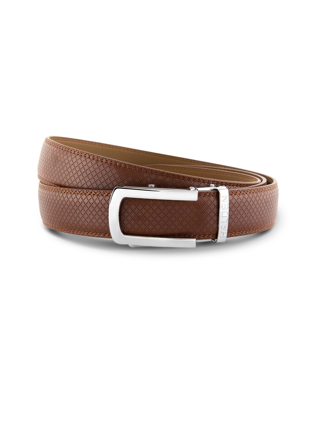 

HALDEN Men Textured Leather Formal Belt, Tan