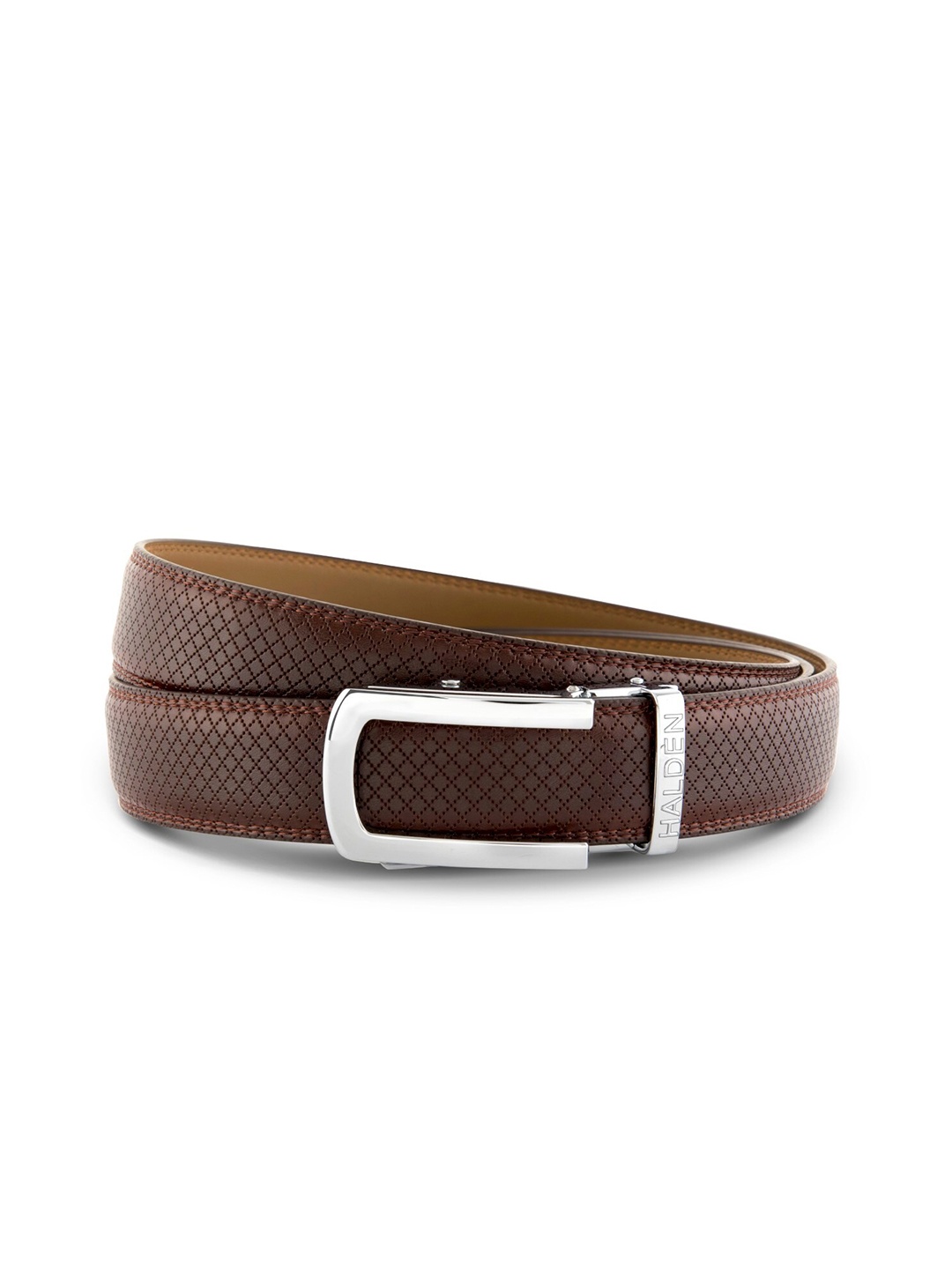 

HALDEN Men Textured Leather Formal Belt, Brown