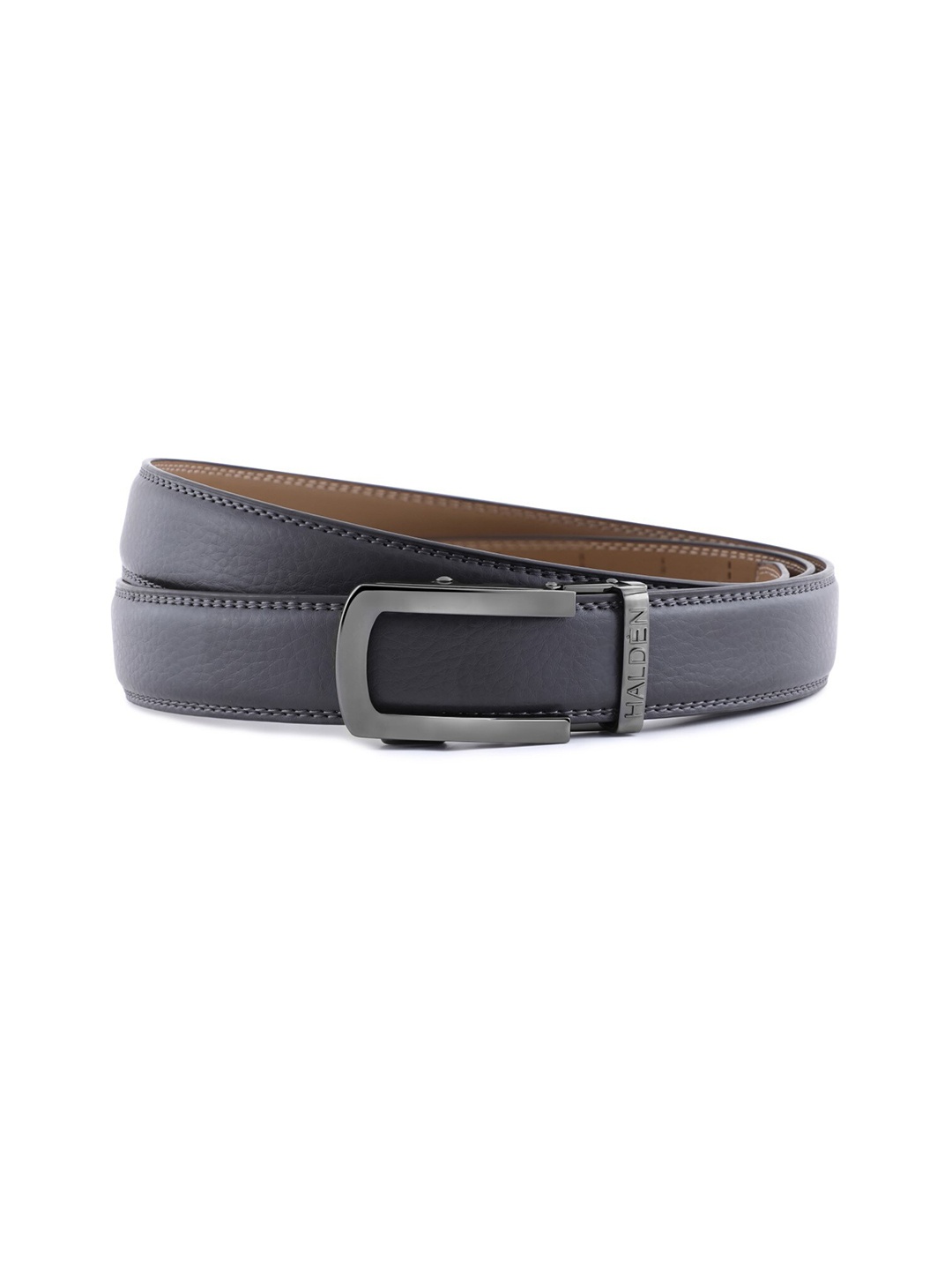 

HALDEN Men Textured Leather Belt, Black