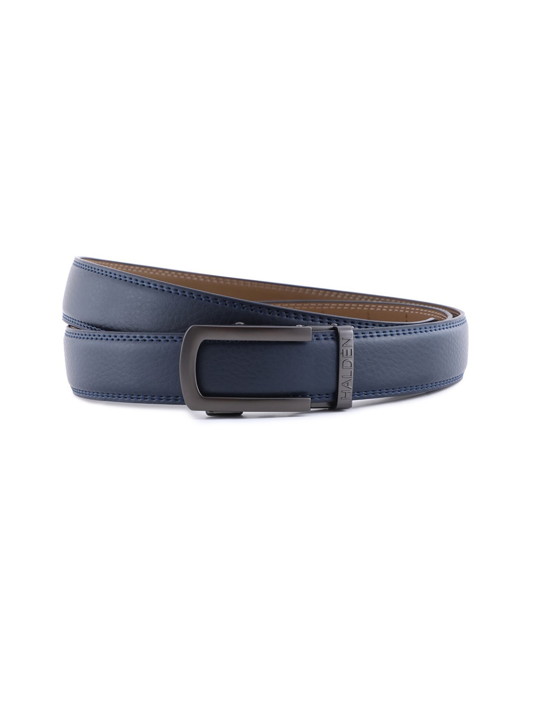 

HALDEN Men Textured Leather Formal Belt, Blue