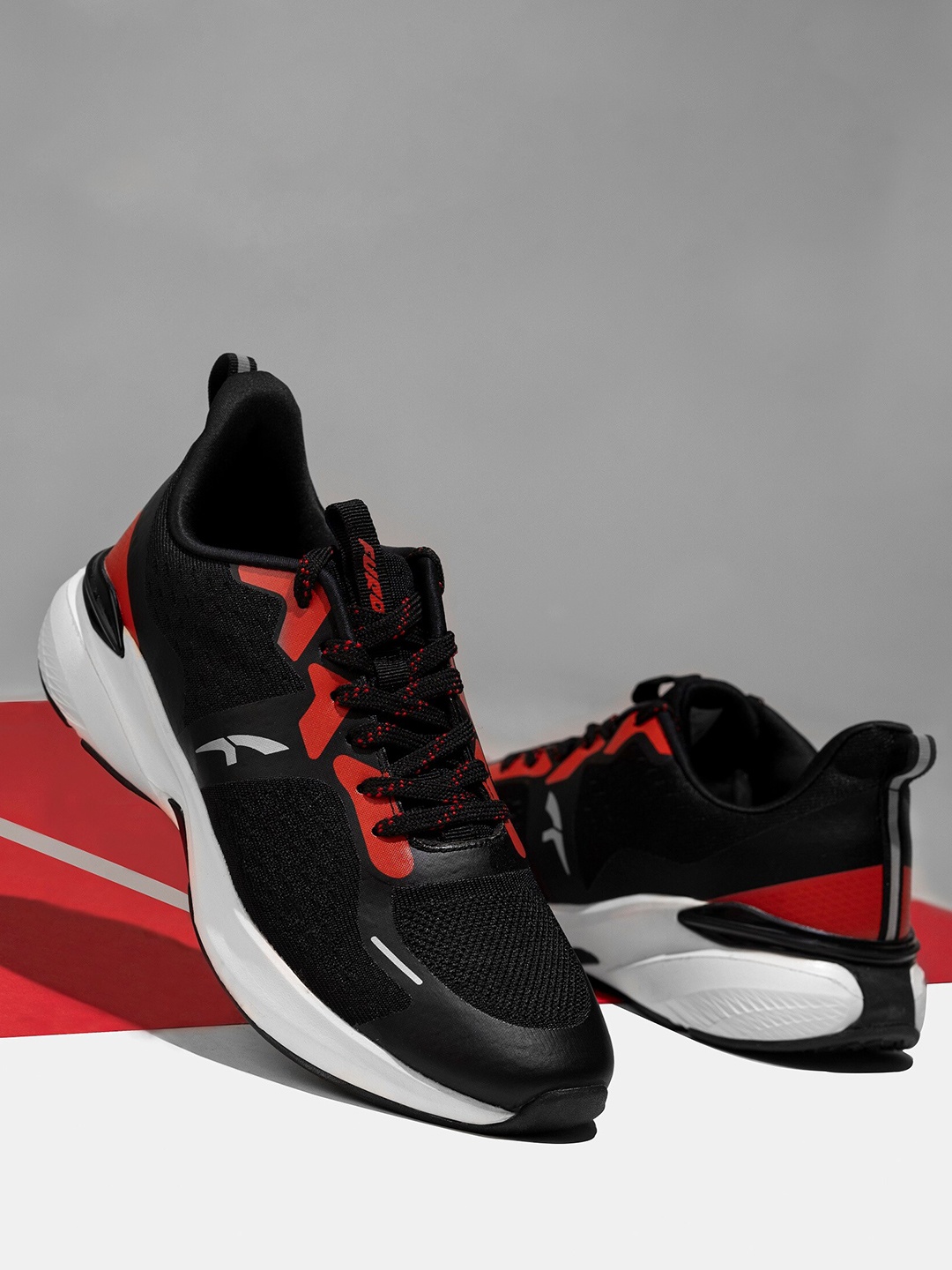 

FURO by Red Chief Men Flyknit Mesh Running Shoes, Black