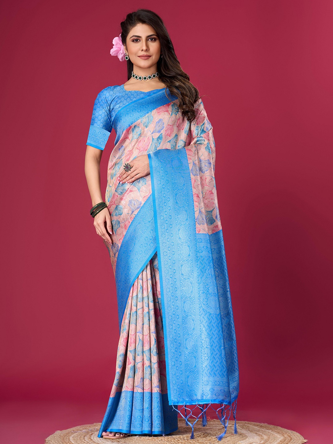 Saree Exotica Woven Design Zari Pure Silk Banarasi Sarees, Blue