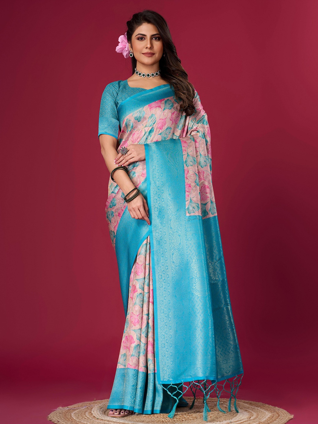 

Saree Exotica Woven Design Zari Pure Silk Banarasi Sarees, Pink
