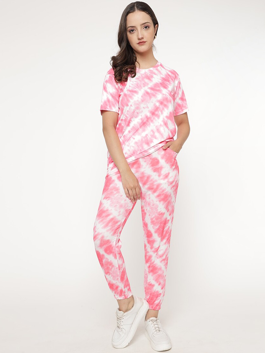 

shriez Tie & Dye Dyed T-shirt With Joggers, Pink