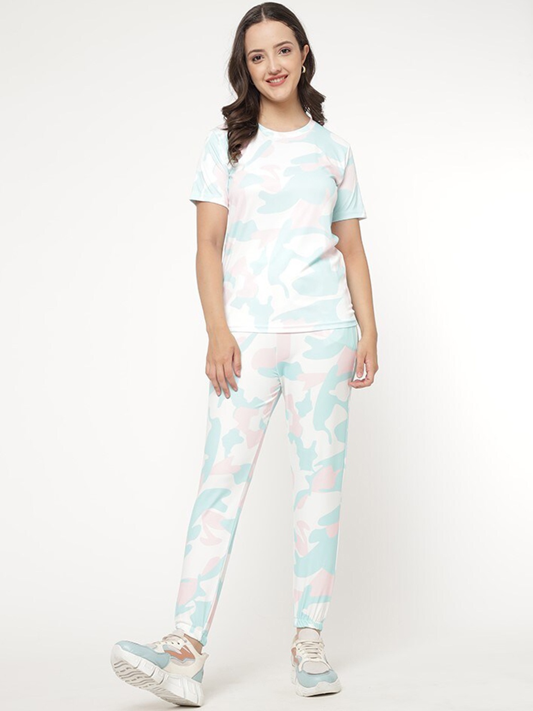 

shriez Printed T-shirt With Joggers Co-Ords, Blue
