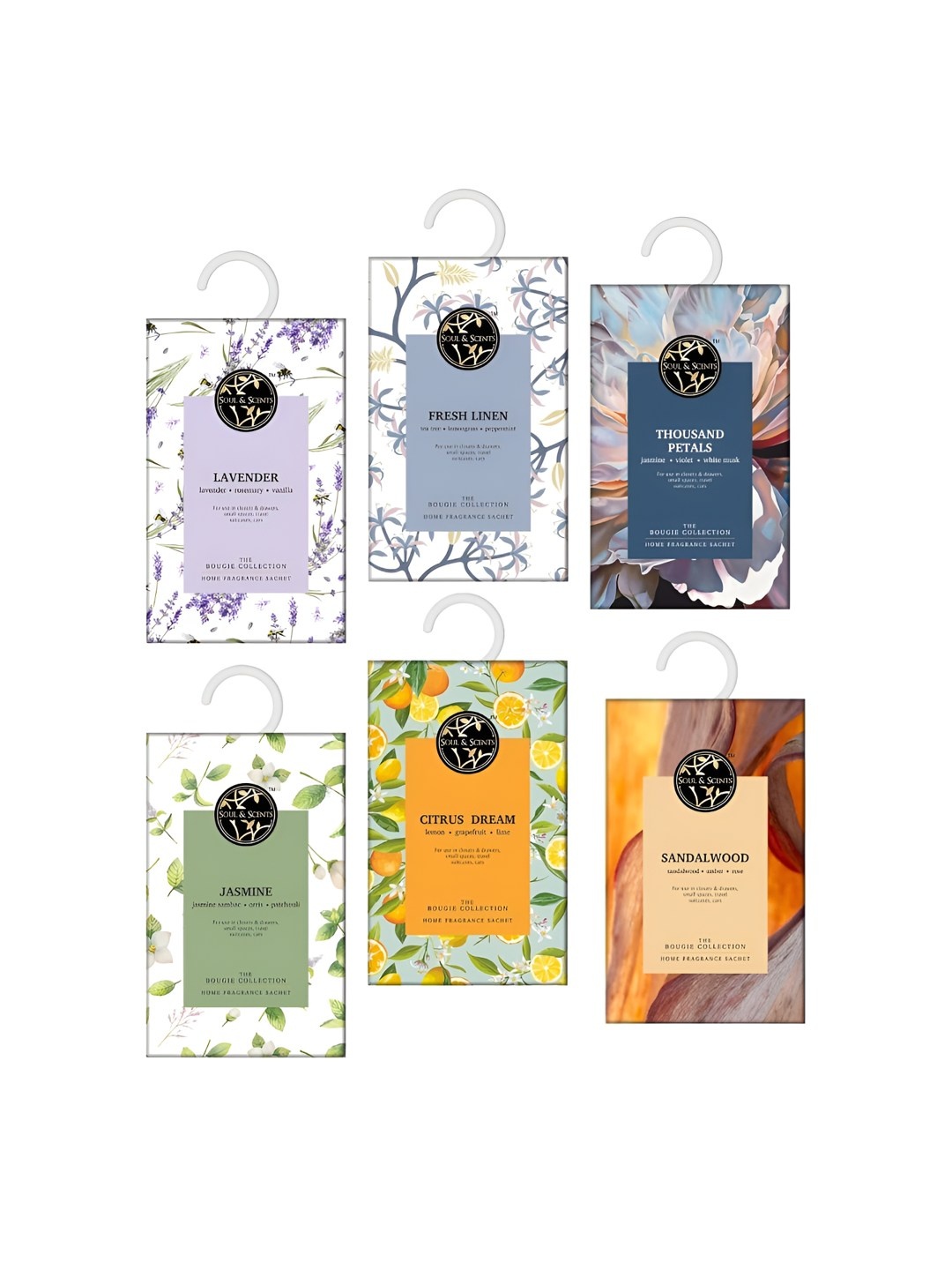 

SOUL & SCENTS Blue & Green 6 Pieces Fragrance Sachet 20 g Each