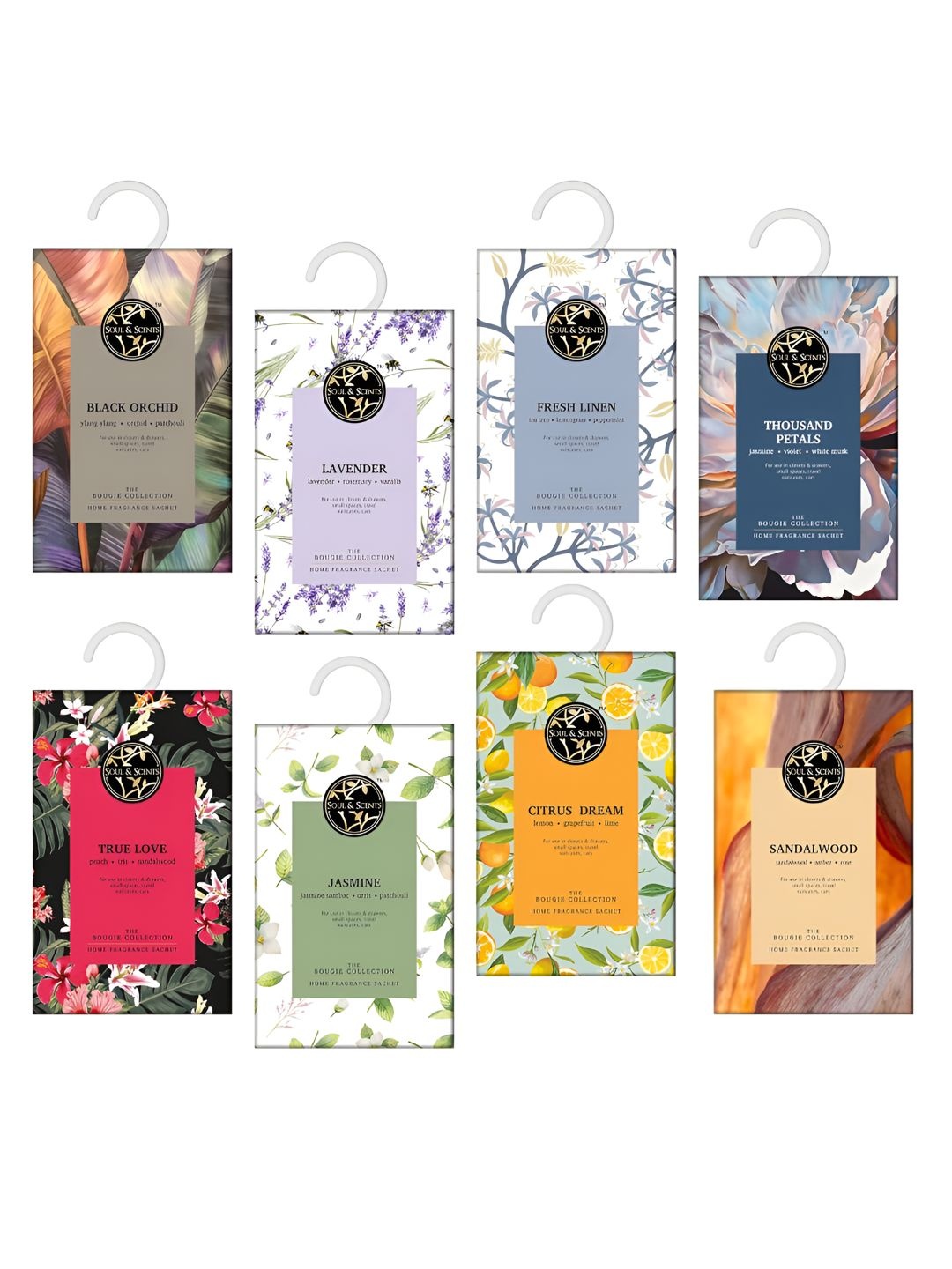 

SOUL & SCENTS White & Brown 8 Pieces Fragrance Sachet 20g Each