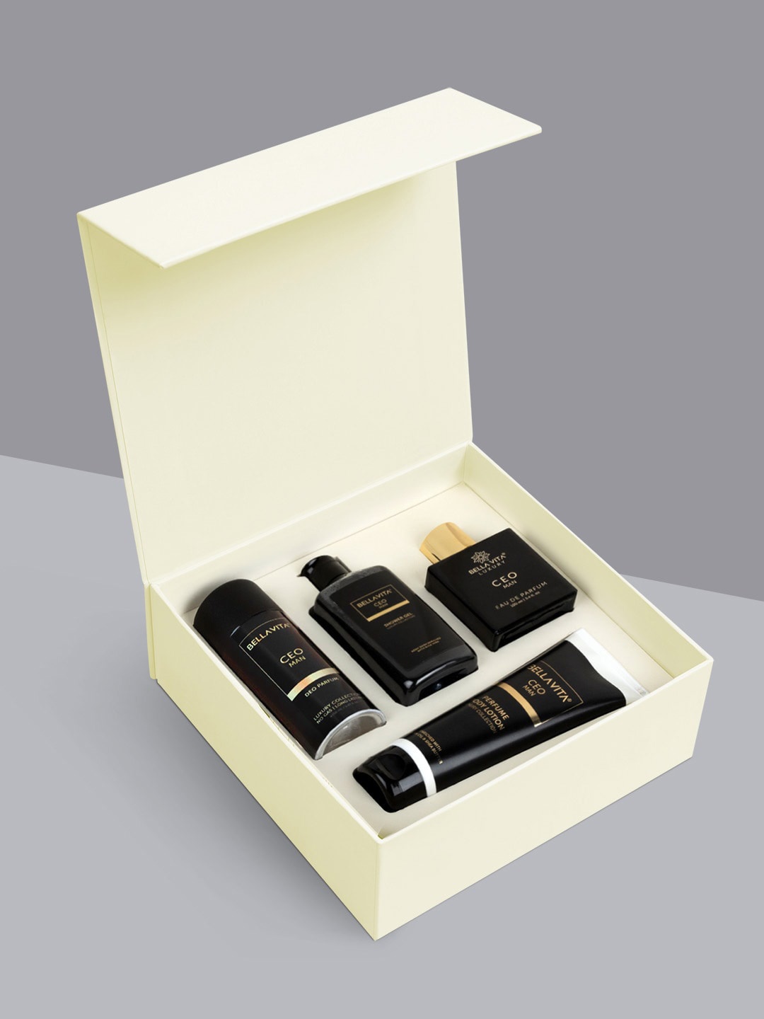 

Bella Vita Organic Ceo Man Shower Gel-Body Lotion-EDP & Deodorant Gift Set, White