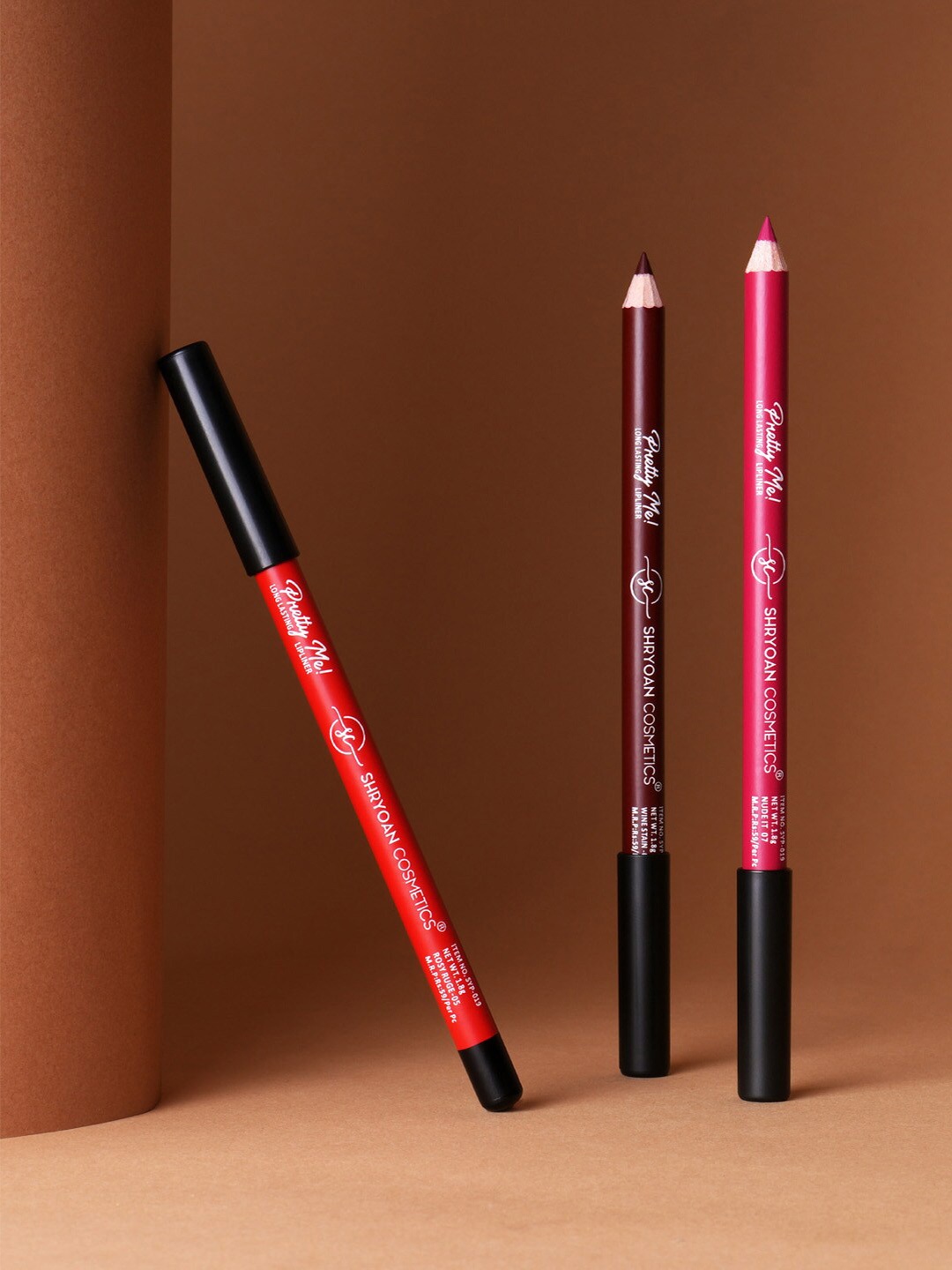

SHRYOAN Set Of 4 Pretty Me Bold Lipliner & Eye Liner Matte Pencil- 1.8g Each, Red