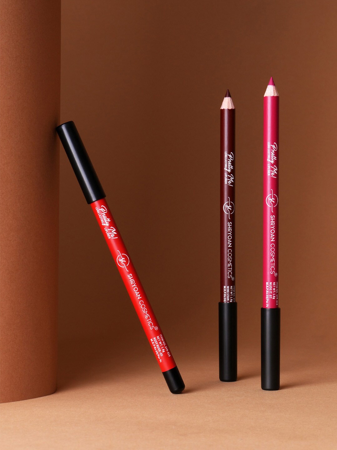 

SHRYOAN Set Of 4 Pretty Me Bold Lipliner & Eye Liner Matte Pencil- 1.8g Each, Mauve