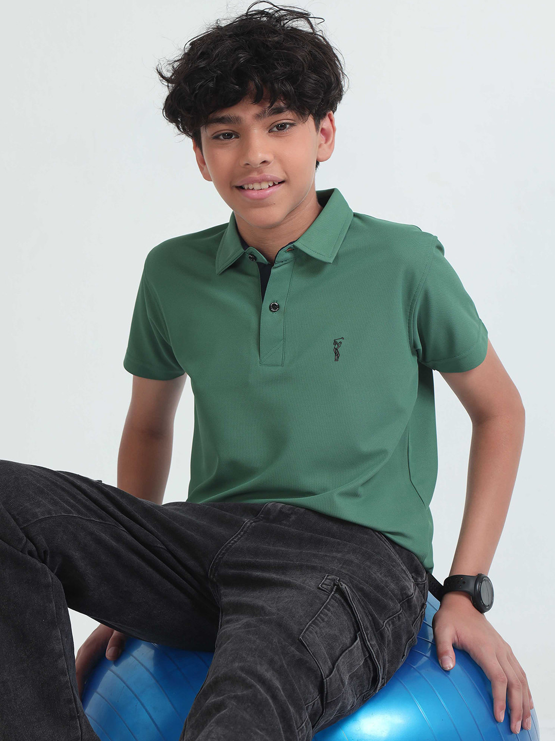 

STELLERS Boys Polo Collar T-shirt, Green