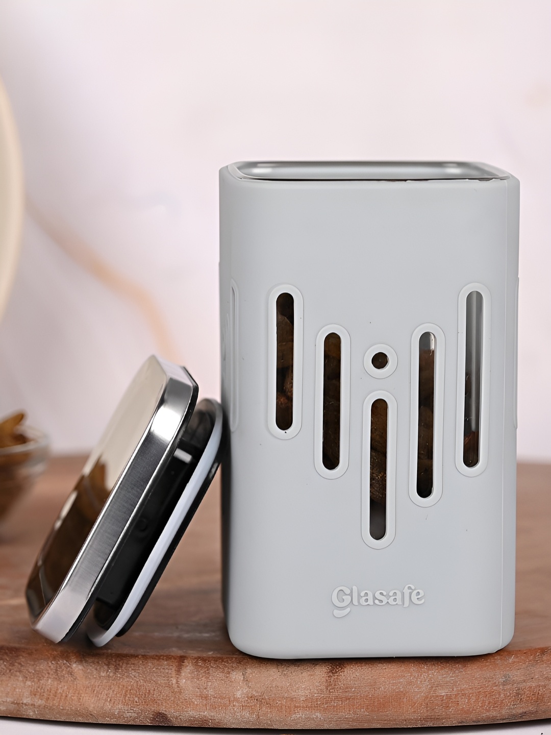 

GLASAFE Grey & Black Glass Dishwasher and Microwave Safe Food Container
