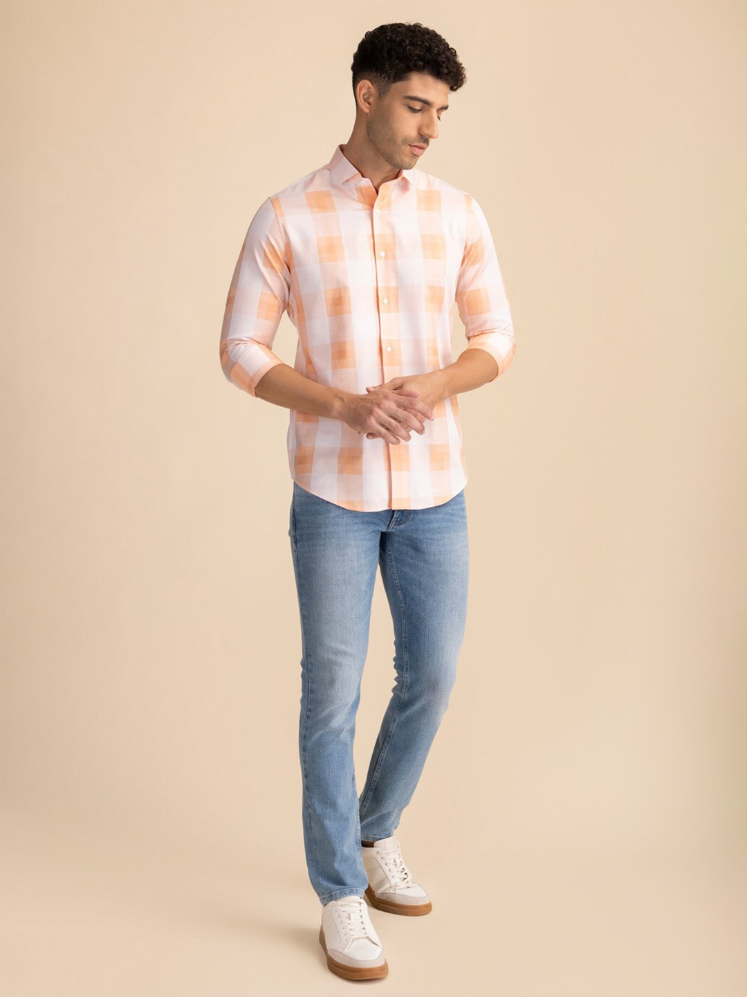 

KAAPUS Men Classic Slim Fit Tartan Checks Opaque Checked Casual Shirt, Multi