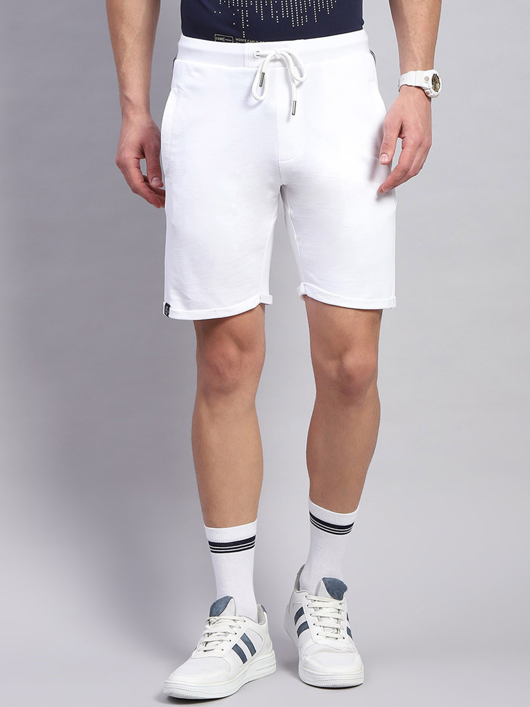 

Monte Carlo Men Mid-Rise Gym Sports Shorts, White