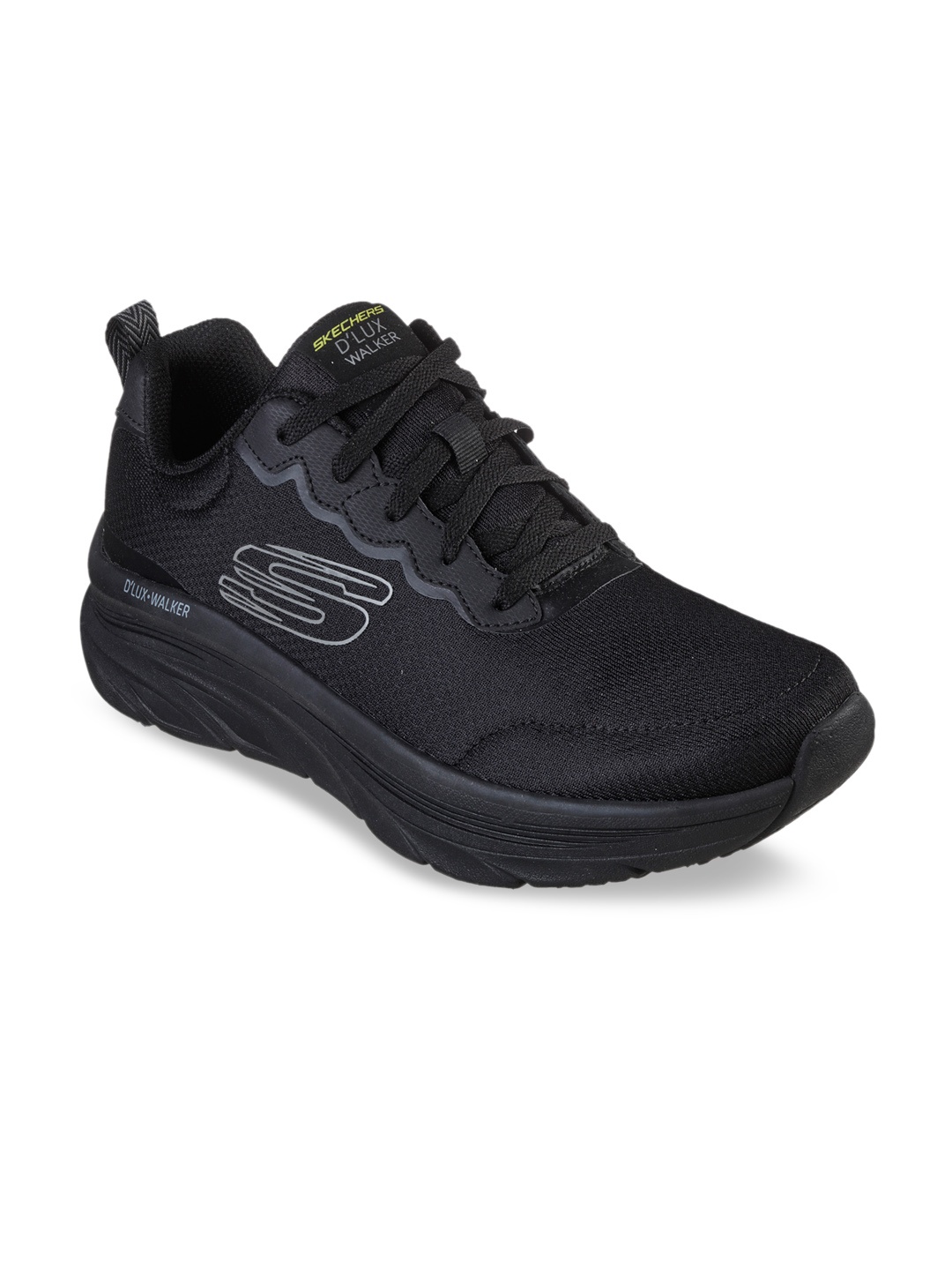 

Skechers Mens D'Lux Walker - Scrambler Casual Lace-Up Shoe, Black