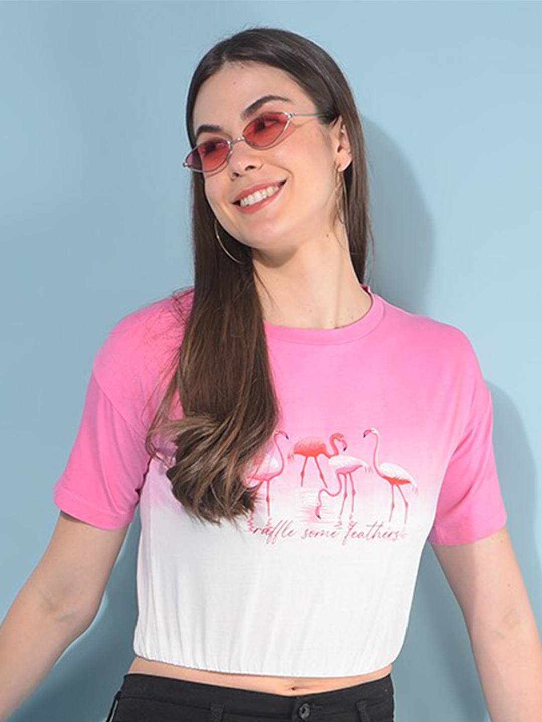 

Crimsoune Club Printed Slim Fit Cotton T-shirt, Pink
